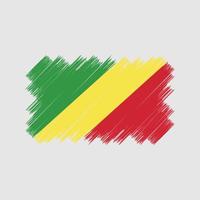 cepillo de la bandera del congo. bandera nacional vector