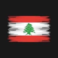 cepillo de bandera de Líbano. bandera nacional vector