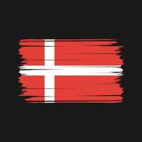 vector de pincel de bandera de Dinamarca. bandera nacional
