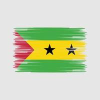 Sao Tome and Principe Flag Brush. National Flag vector