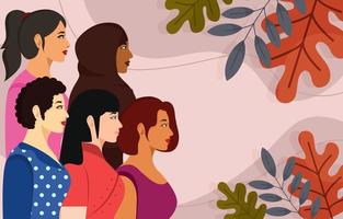 fondo de mujeres multirraciales vector