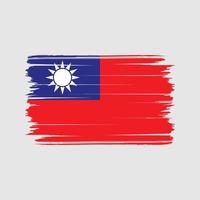 vector de pincel de bandera de Taiwán. bandera nacional