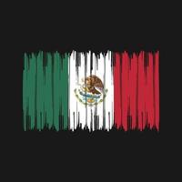 trazos de pincel de la bandera de méxico. bandera nacional vector