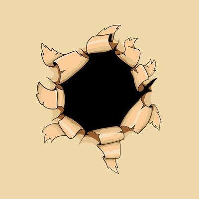 Hole paper vector, vintage paper background.