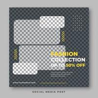 Fashion collection square banner social media template vector