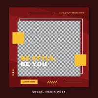 Be style be you square banner social media template vector