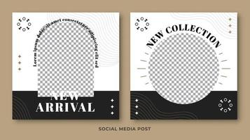 New arrival square banner social media template vector