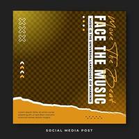 Music square banner social media template vector