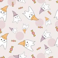 seamless pattern cute halloween background vector