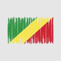 trazos de pincel de la bandera del congo. bandera nacional vector