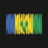 Saint Vincent and the Grenadines Flag Brush Strokes. National Flag vector