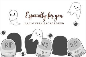 cute halloween template background vector