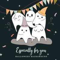 cute halloween template background vector