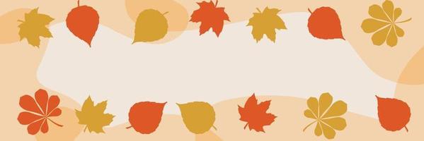 Autumn background for banner or cad with fall leaves. Minimal design. Vector illustration