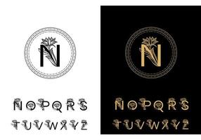 round shape logo template. Vintage style, monogram vector