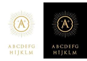 logo template letters are framed by a pattern. vector
