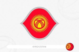 Kyrgyzstan flag for basketball competition on gray basketball background. vector