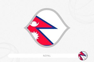 Nepal flag for basketball competition on gray basketball background. vector