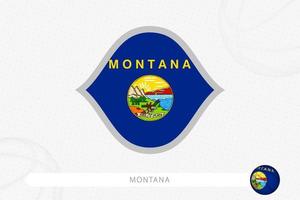 Montana flag for basketball competition on gray basketball background. vector