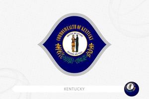 Kentucky flag for basketball competition on gray basketball background. vector