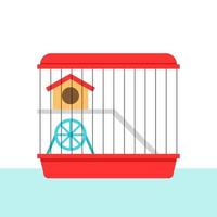 red hamster pet cage illustration vector