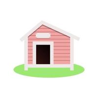 ilustración de casa de perro hembra rosa vector