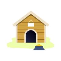 wooden dog house vector illustration