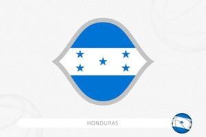 bandera de honduras para la competencia de baloncesto sobre fondo gris de baloncesto. vector