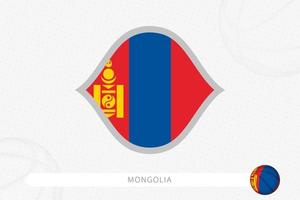 Mongolia flag for basketball competition on gray basketball background. vector