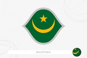 bandera de mauritania para la competición de baloncesto sobre fondo gris de baloncesto. vector