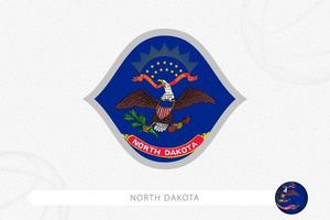 North Dakota flag for basketball competition on gray basketball background. vector