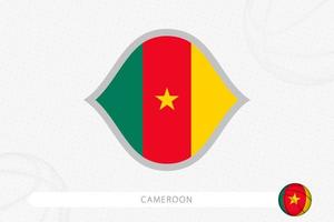 Cameroon flag for basketball competition on gray basketball background. vector