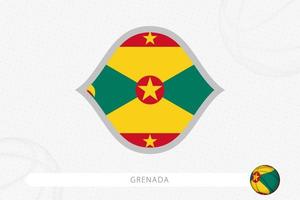 Grenada flag for basketball competition on gray basketball background. vector