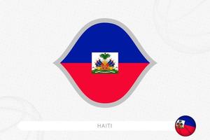 Haiti flag for basketball competition on gray basketball background. vector