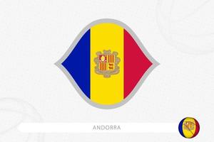 bandera de andorra para la competición de baloncesto sobre fondo gris de baloncesto. vector