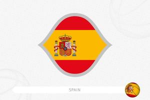 Spain flag for basketball competition on gray basketball background. vector