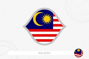 bandera de malasia para la competencia de baloncesto sobre fondo de baloncesto gris. vector