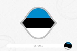 bandera de estonia para la competencia de baloncesto sobre fondo gris de baloncesto. vector