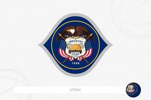 Utah flag for basketball competition on gray basketball background. vector