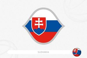 Slovakia flag for basketball competition on gray basketball background. vector