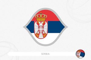 bandera serbia para la competencia de baloncesto en el fondo gris del baloncesto. vector