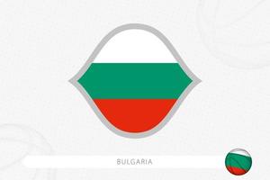 bandera de bulgaria para la competición de baloncesto sobre fondo de baloncesto gris. vector