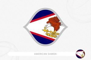 bandera de samoa americana para la competencia de baloncesto sobre fondo de baloncesto gris. vector