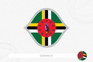 Dominica flag for basketball competition on gray basketball background. vector