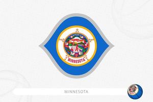 Minnesota flag for basketball competition on gray basketball background. vector