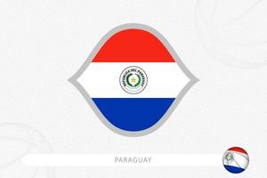 bandera paraguaya para la competencia de baloncesto sobre fondo gris de baloncesto. vector