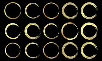 gold circle element collection set vector