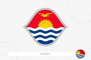 bandera de kiribati para la competición de baloncesto sobre fondo de baloncesto gris. vector