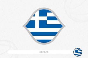 Greece flag for basketball competition on gray basketball background. vector