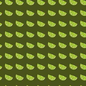 Seamless pattern with lime slices. Vector citrus fruit pattern